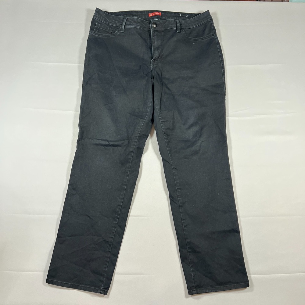 DB Established 1962 Jeans Women 16 Black Denim Cotton Stretch High Rise Straight